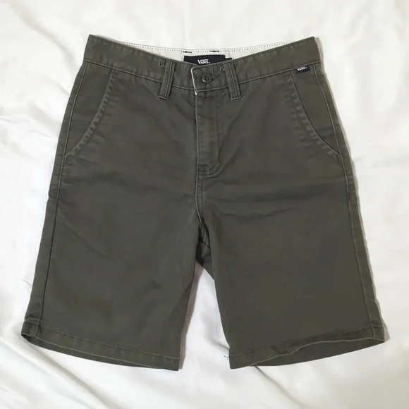 Vans Youth Authentic Stretch Shorts II, Color Green Size 27/14 - Picture 1 of 14